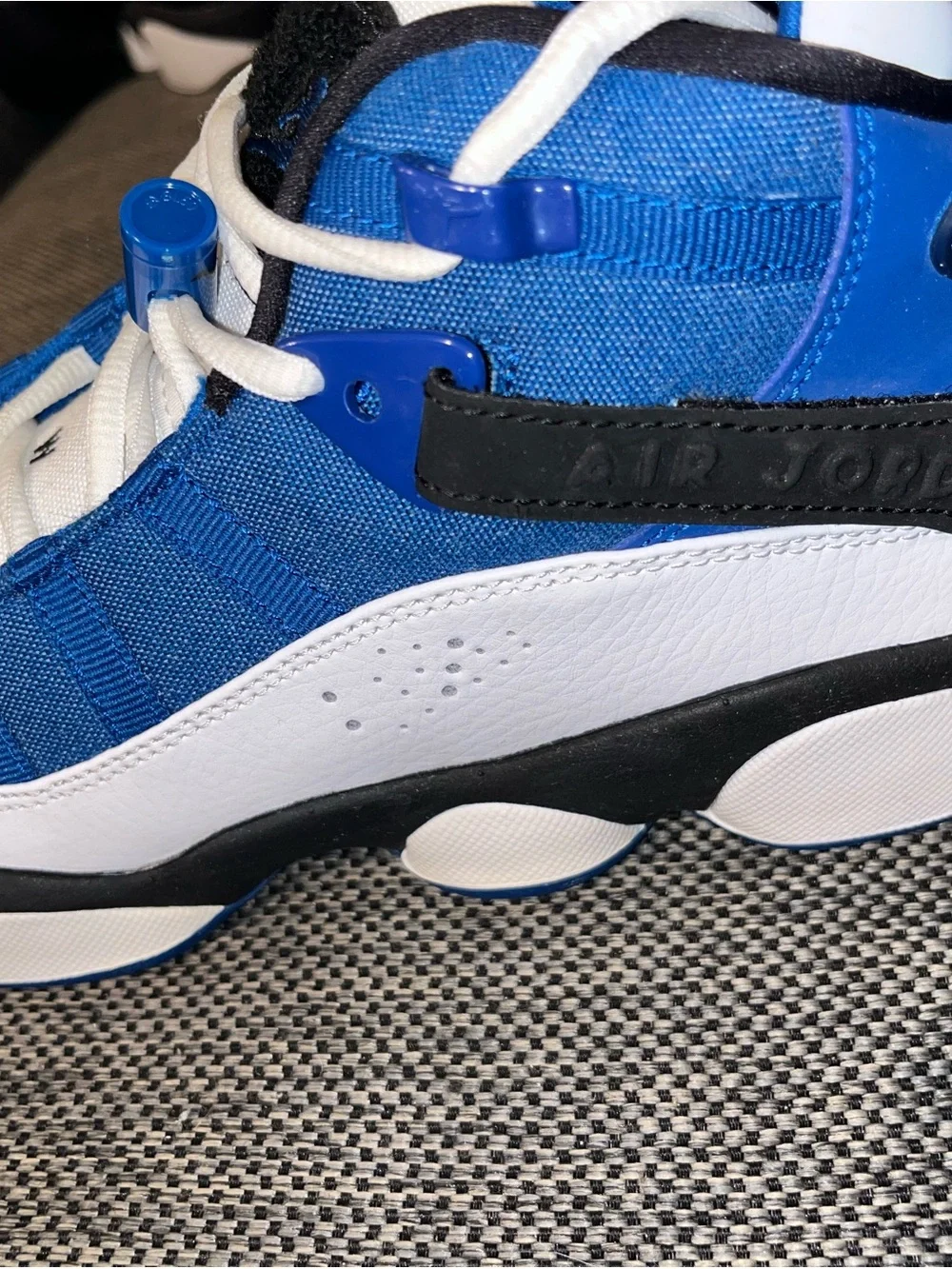 Jordan Kids Blue White and Black High-Top Sneakers